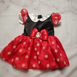 DISNEY Minnie Mouse red black girls dress
